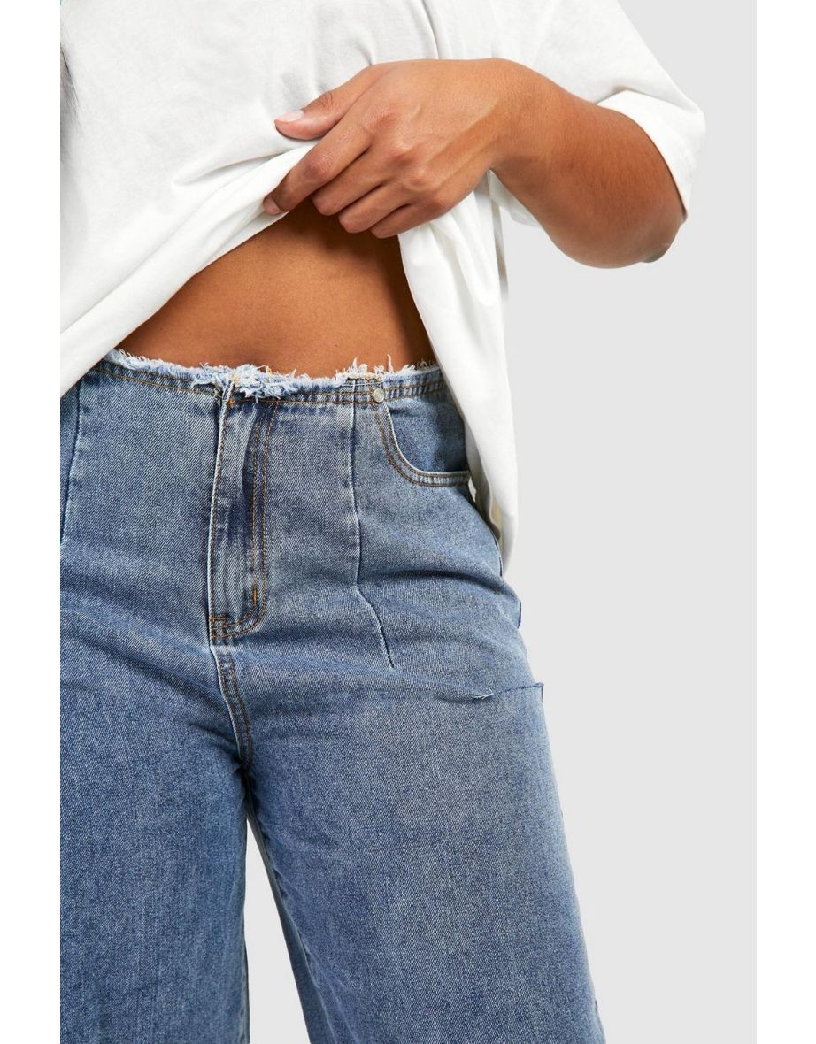 Plus Thigh Ripped Leg Jeans - vintage wash - 3