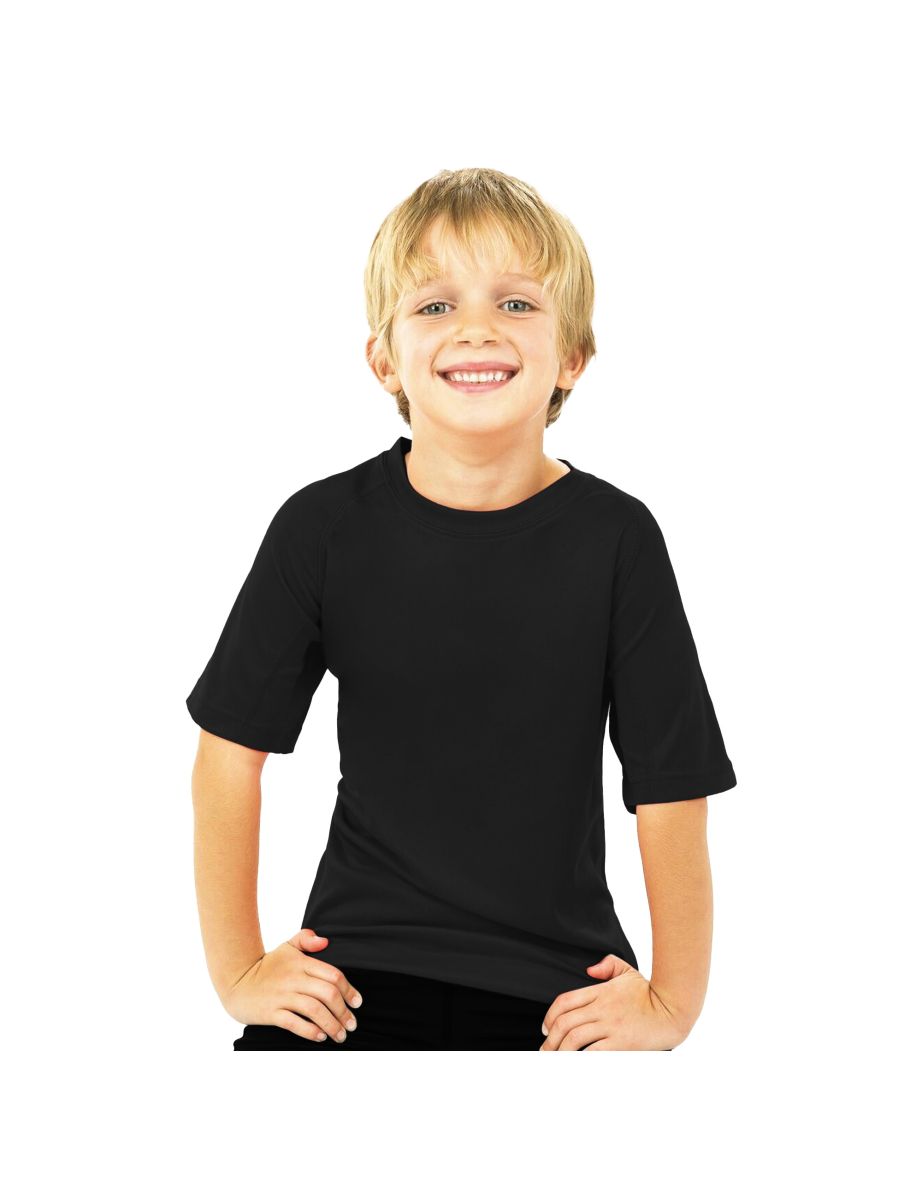 Spiro Childrens Boys Performance Aircool T-Shirt - Black - 2