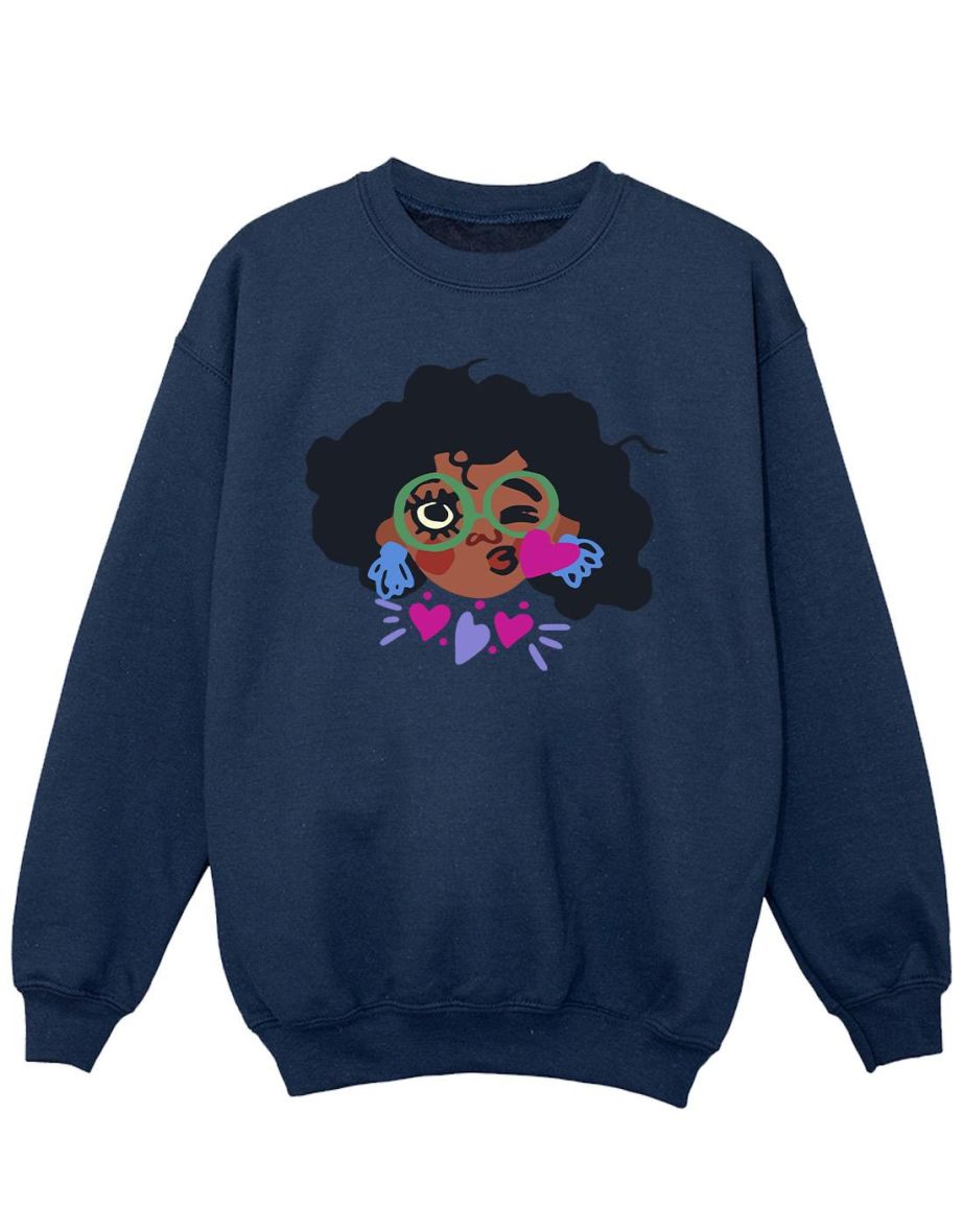 Disney Girls Encanto Mirabel Kiss Sweatshirt - Navy Blue