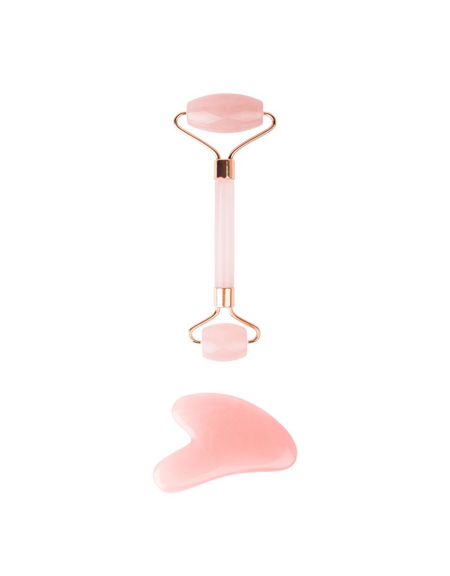 Brushworks Rose Resin Roller & Gua Sha