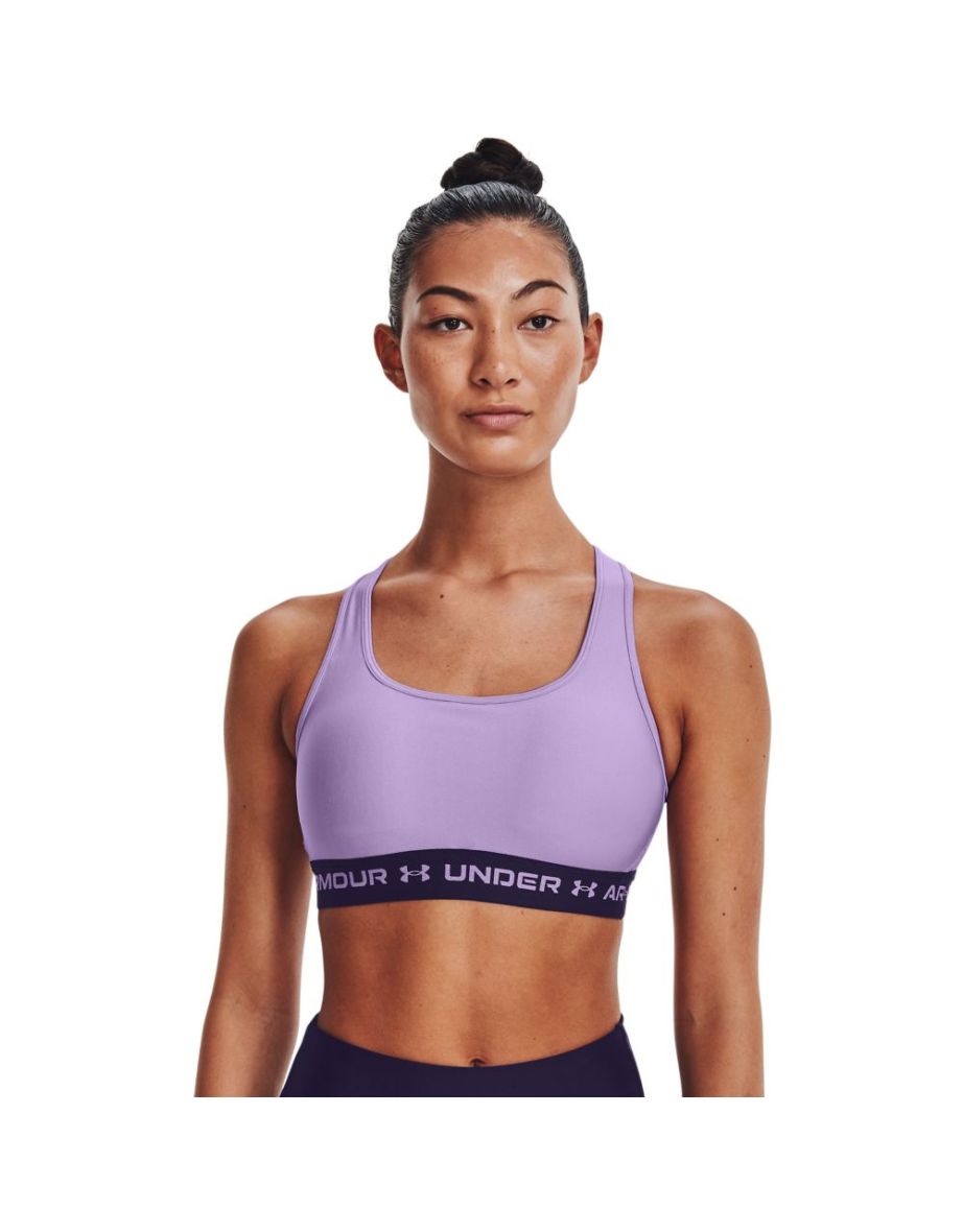 Women's Under Armour UA Mid Crossback Sports Bra in Purple