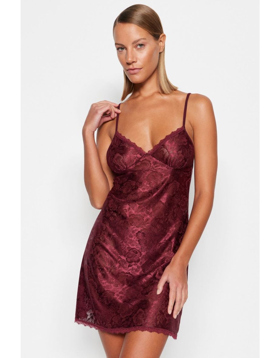 Negligee - Burgundy - Plain