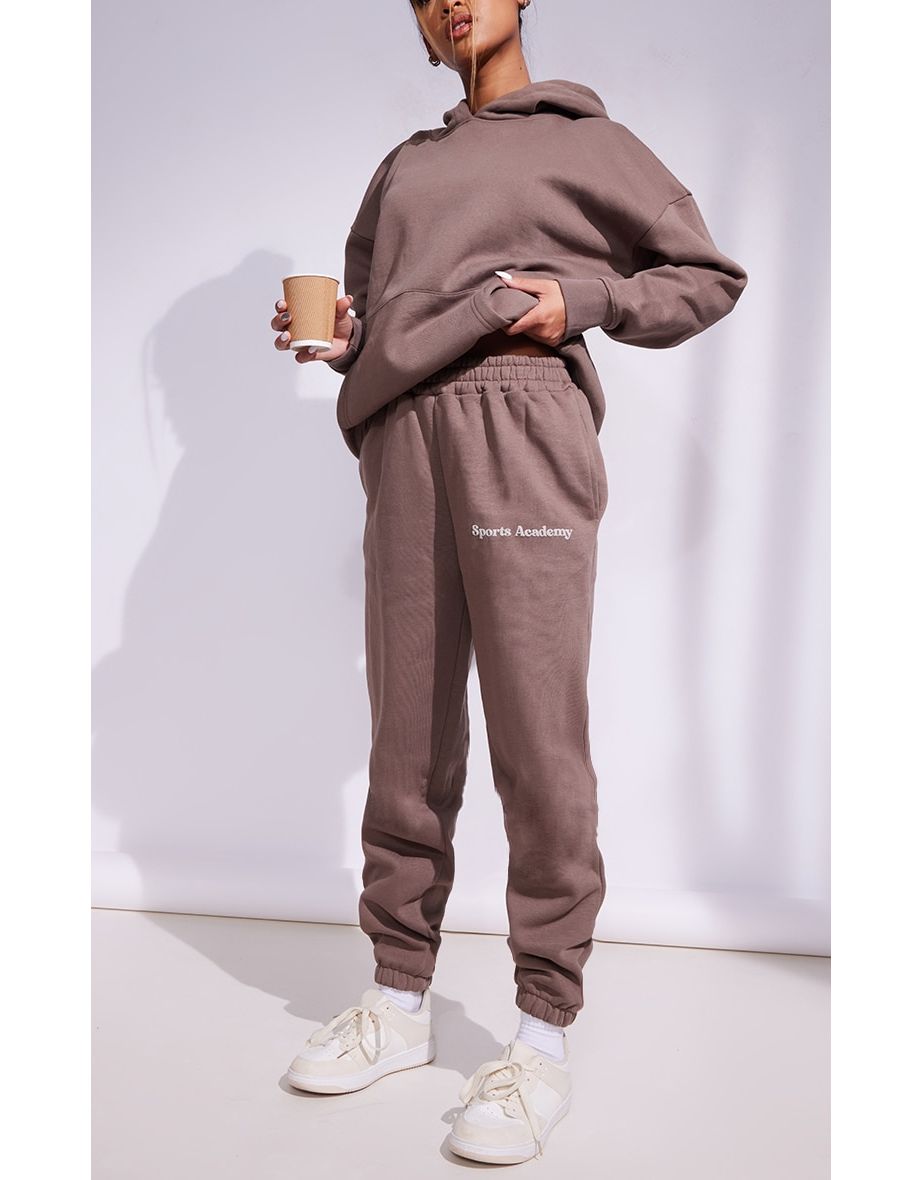 Shop Coffee Premium Sports Academy Puff Print Oversized Joggers Online in Oman VogaCloset