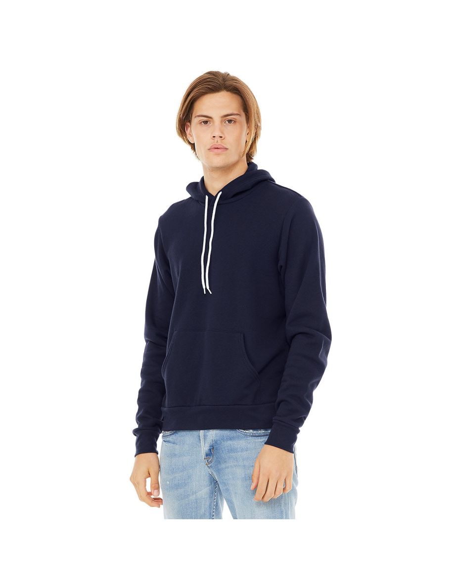 Bella + Canvas Unisex Pullover Polycotton Fleece Hooded Sweatshirt / Hoodie - Navy Blue - 3