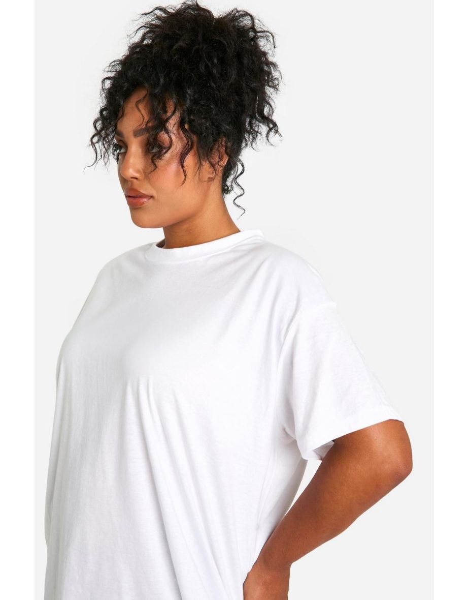 Plus Shoulder Pad Oversized T-shirt - white - 3
