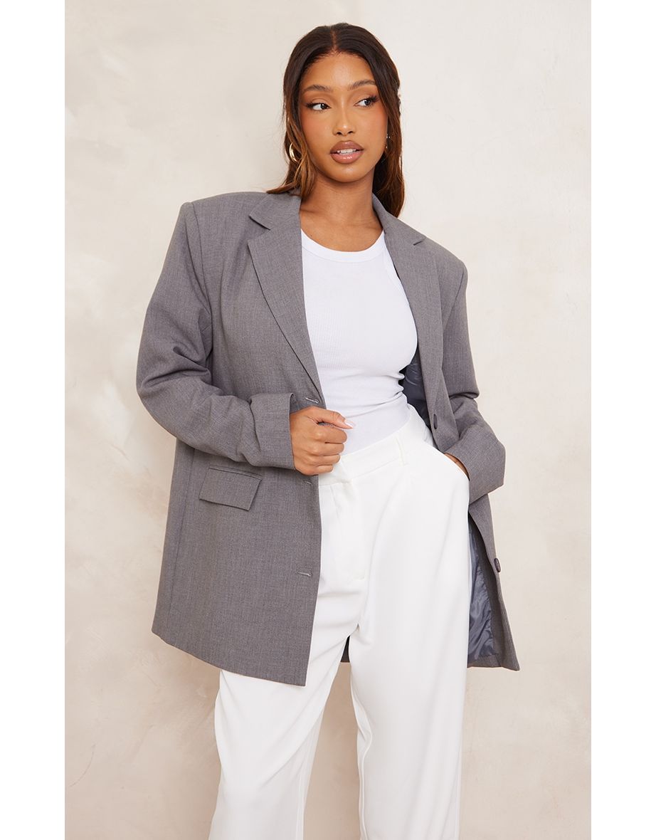 Grey best sale textured blazer