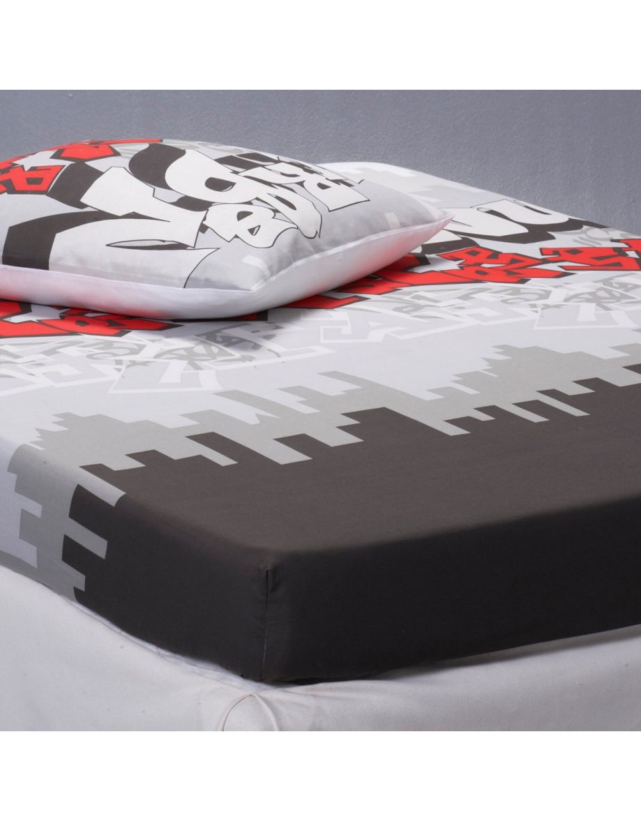 URBAN GRAPH Graffiti Art Print Cotton Fitted Sheet