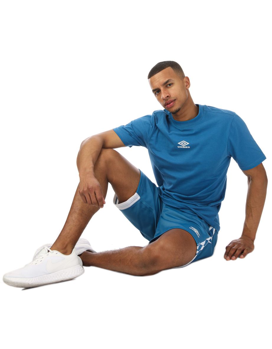 Men's Umbro Diamond Small Logo T-Shirt in Blue - 5