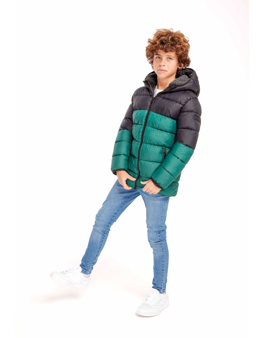 Boys Hooded Padded Jacket With Borg Lining - 4