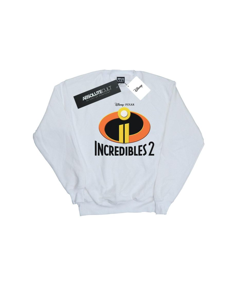 Disney Girls Incredibles 2 Emblem Logo Sweatshirt - White - 1