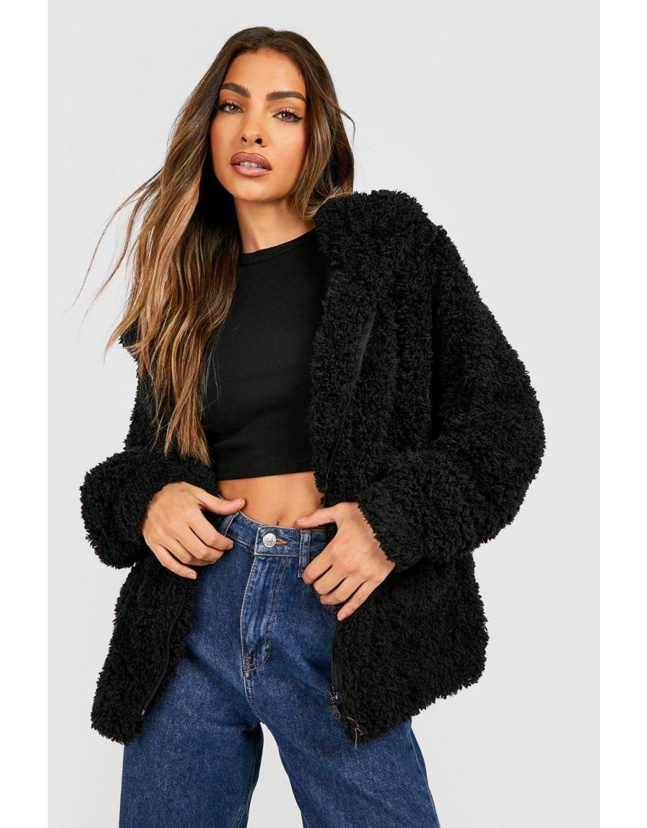 Forever 21 on sale black fur jacket