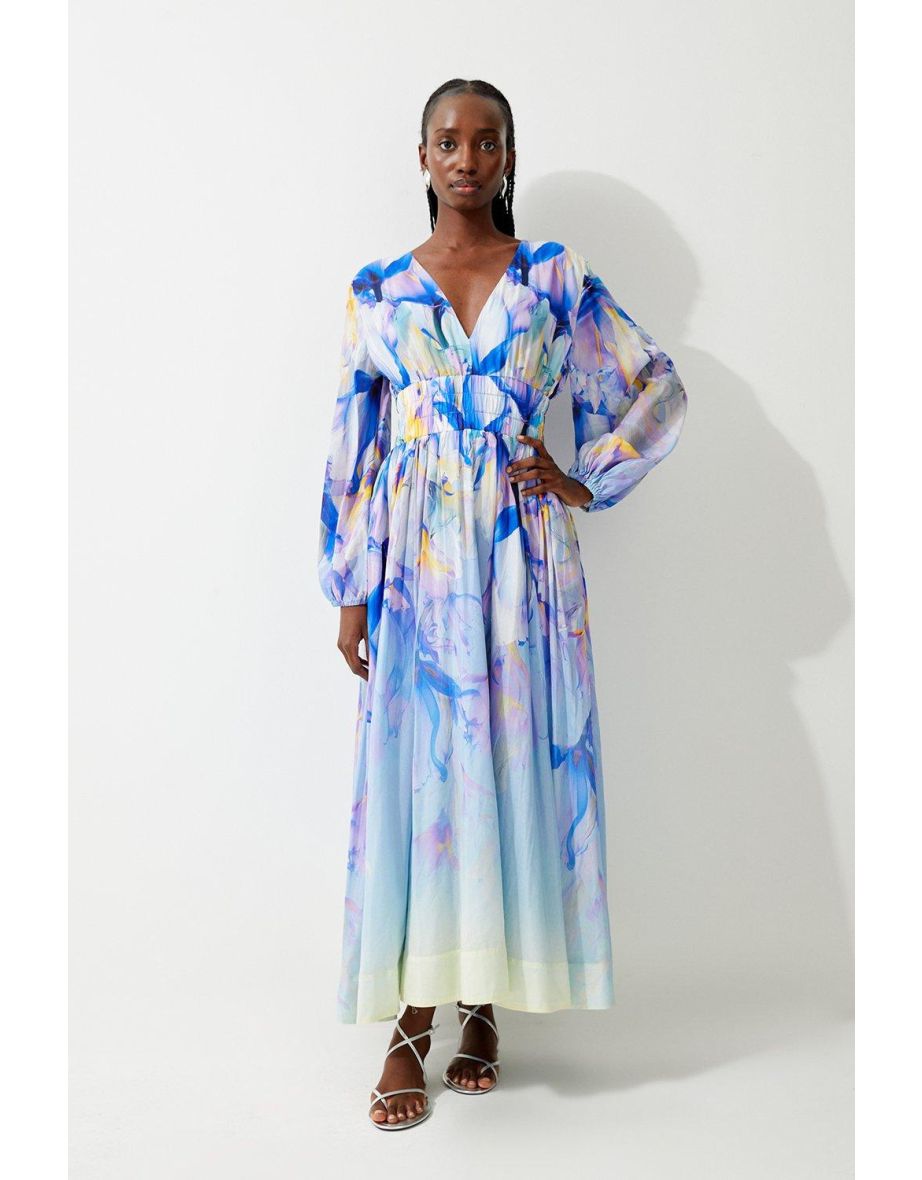 Floral plunge hotsell maxi dress