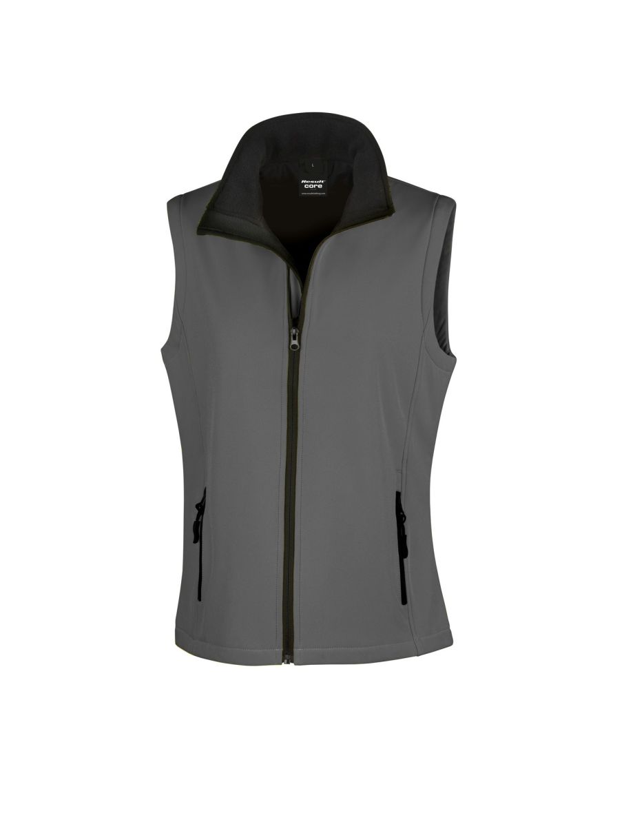 Result Core Womens/Ladies Printable Softshell Bodywarmer - Charcoal /Black