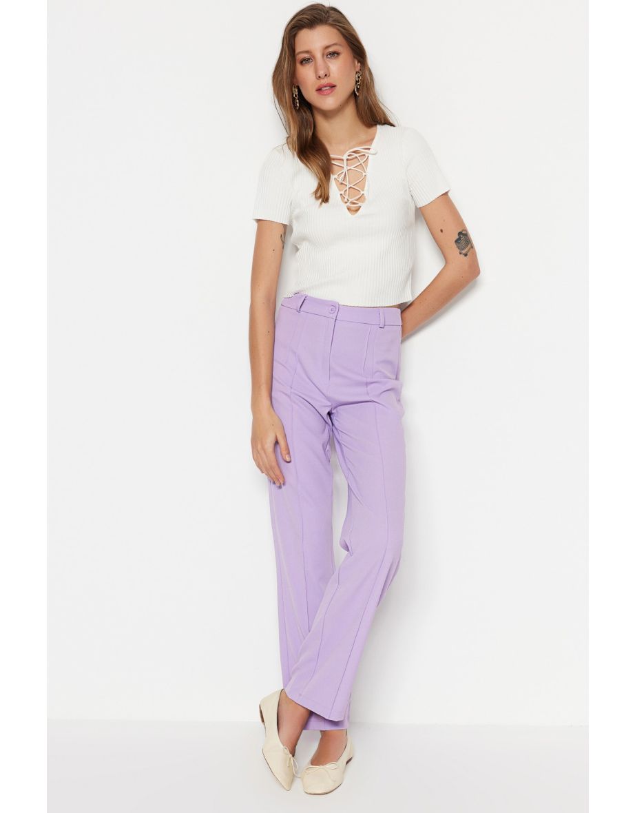 Buy Trendyol Plus Size Wide Leg Woven Trousers Online