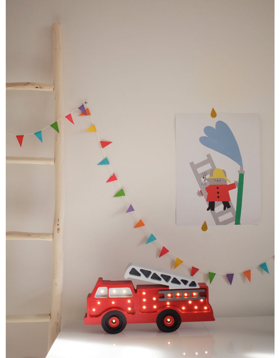 Fire Truck Lamp in Red (23.5 x 36x5.5 cm) - 3