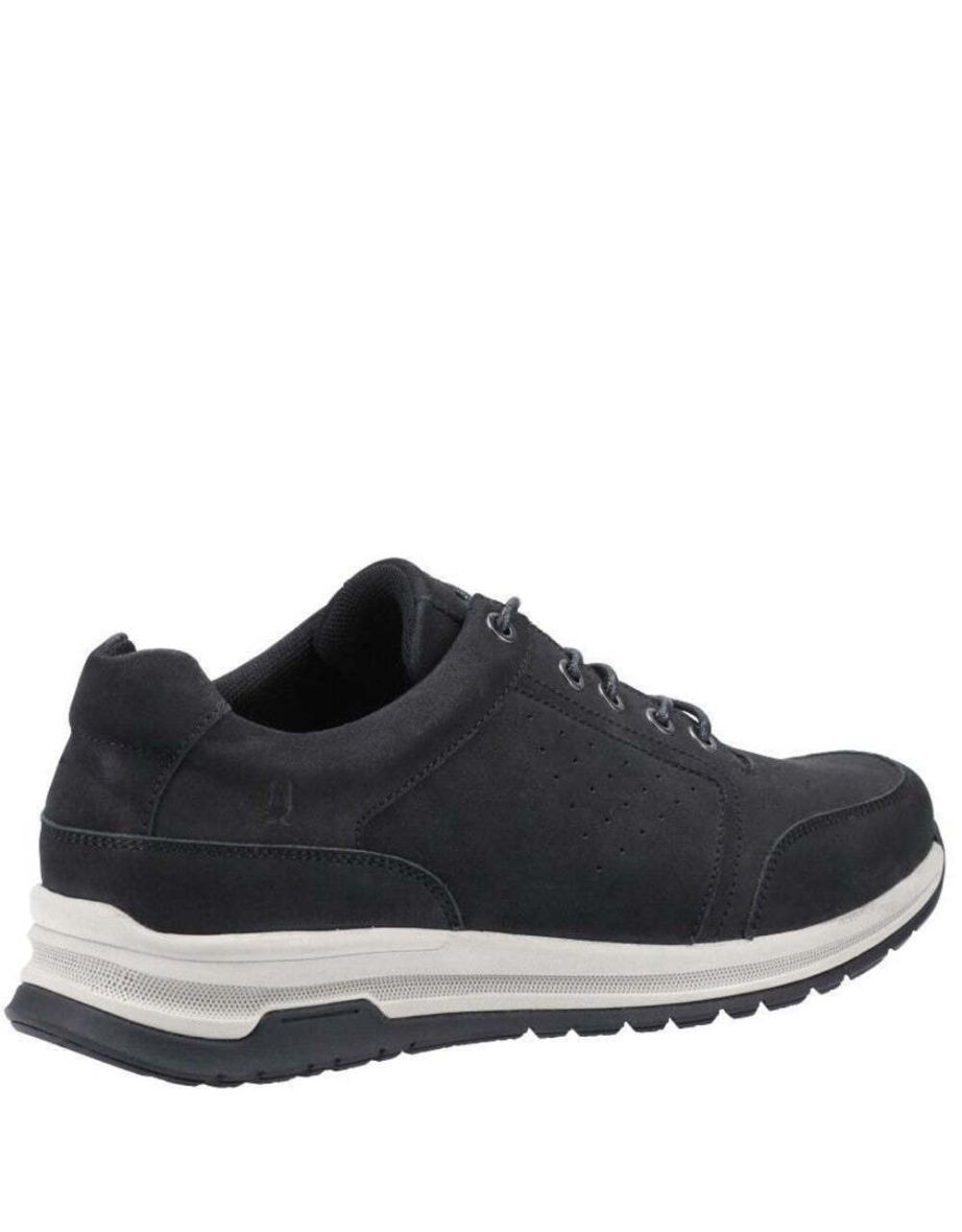Hush Puppies Mens Joseph Nubuck Trainers - Black/White - 3