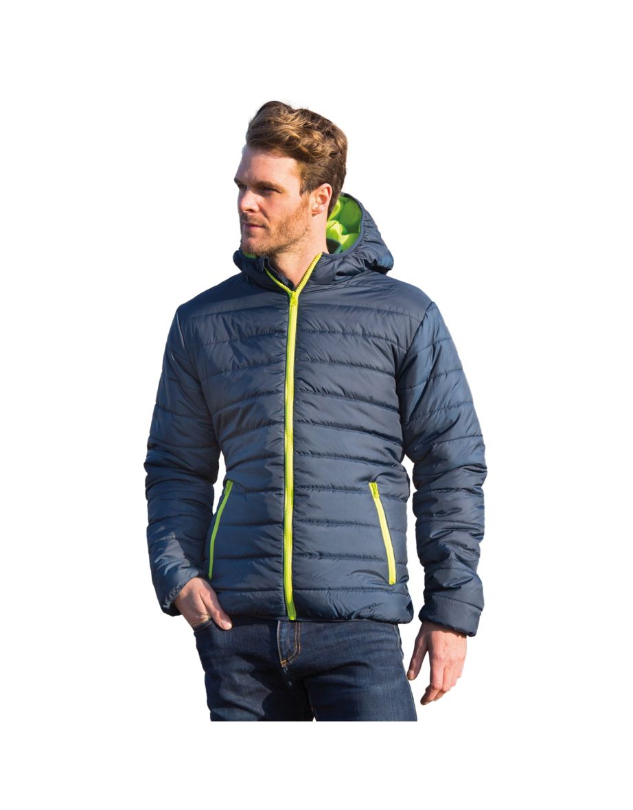Result Core Mens Soft Padded Jacket - Navy/Lime