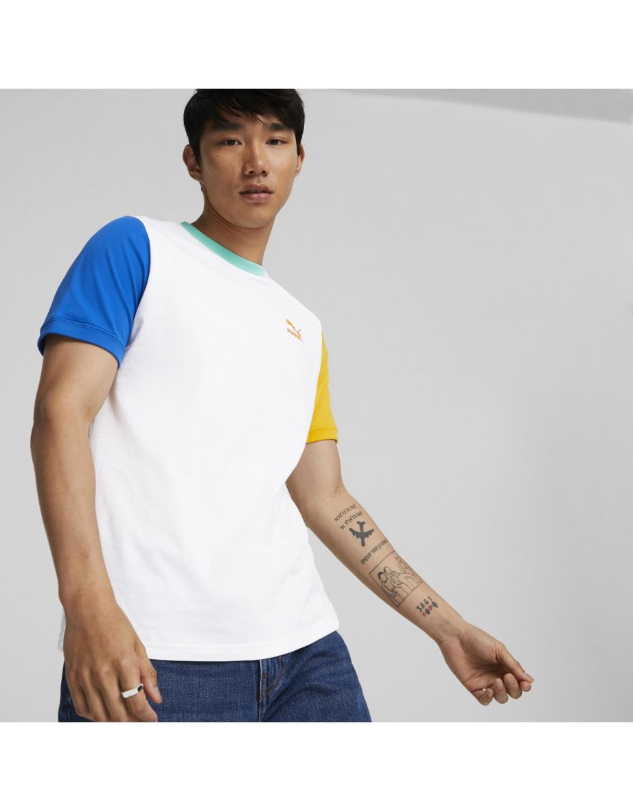 Classics Block Tee Puma White-Puma Royal