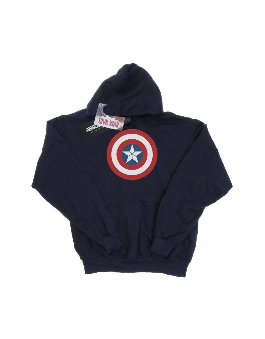 Marvel Girls Captain America Civil War Shield Hoodie - Navy Blue