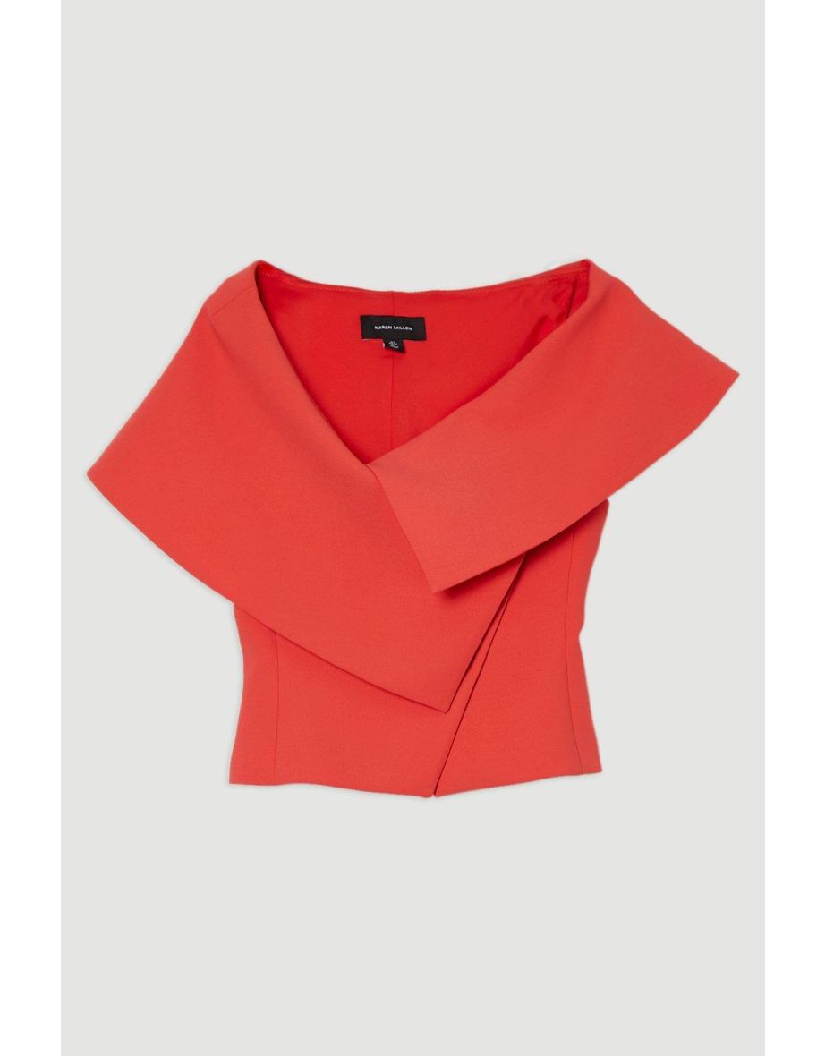 Compact Stretch Assymetric Neck Tailored blouse - 3