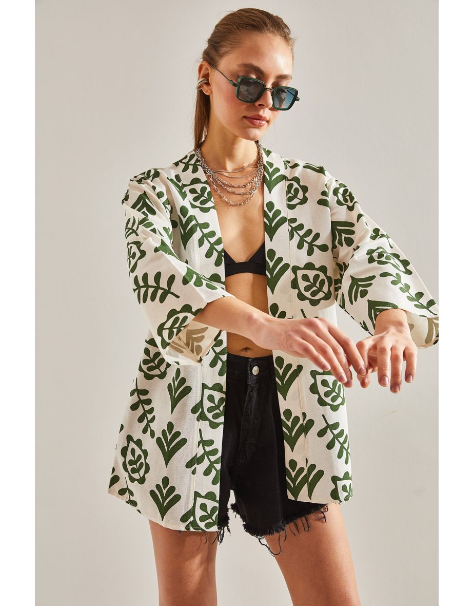 Women's Patterned Kimono - 6
