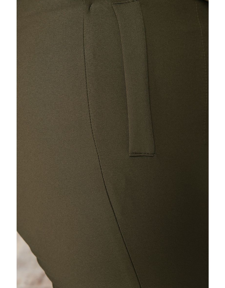 Khaki Cigarette Woven Trousers - 7