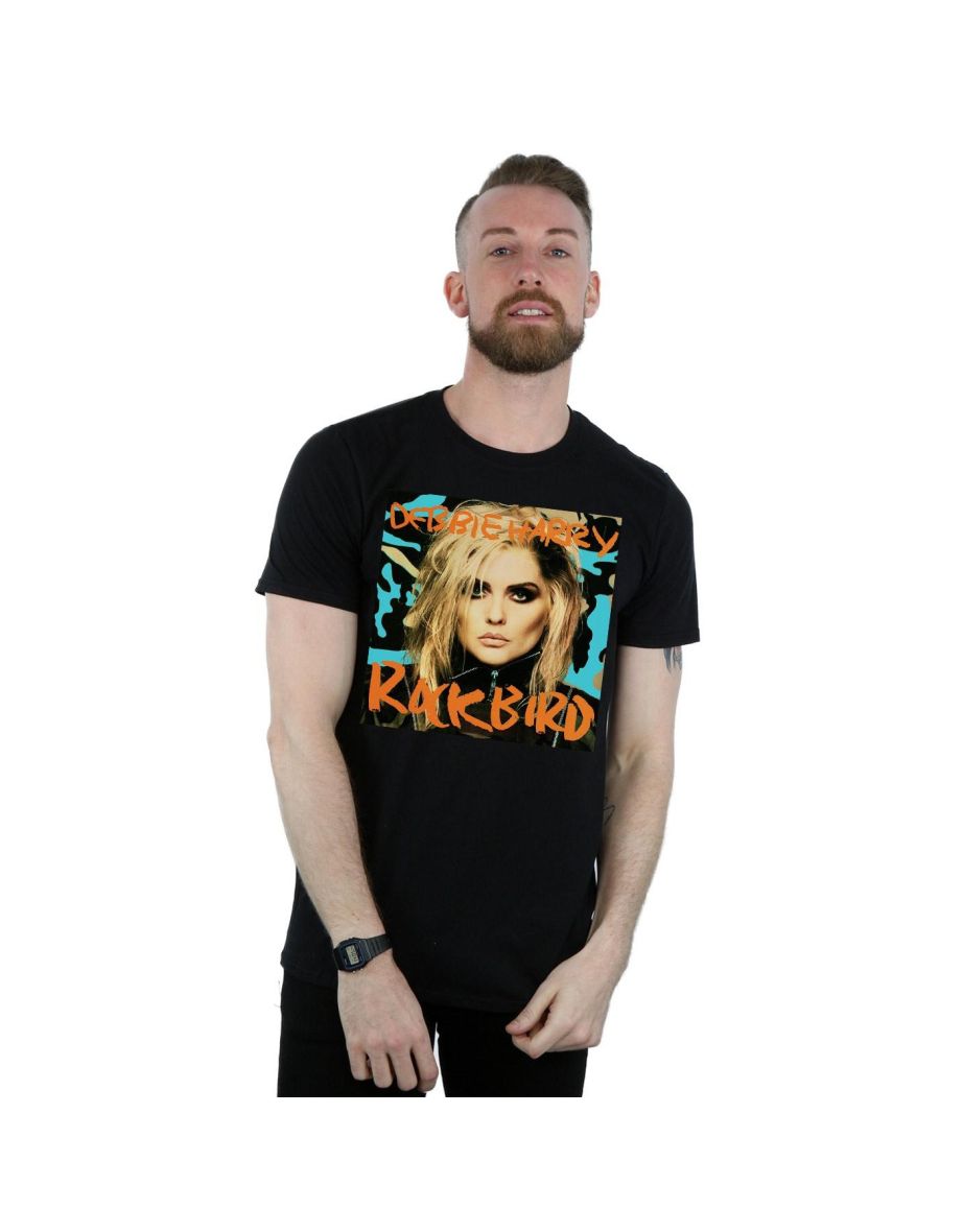 Debbie Harry Mens Rockbird Cover T-Shirt - Black