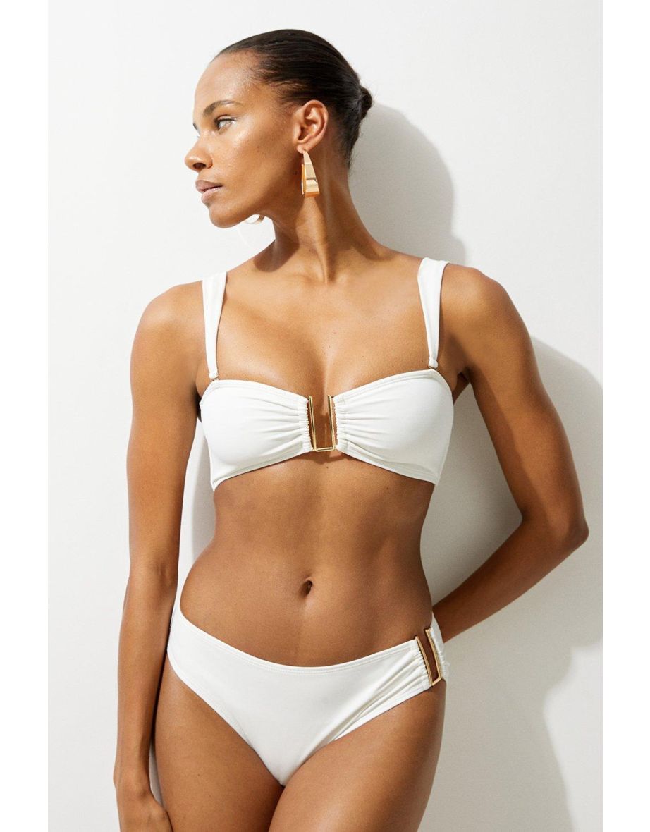 Detachable Strap Gold Trim Bikini Top