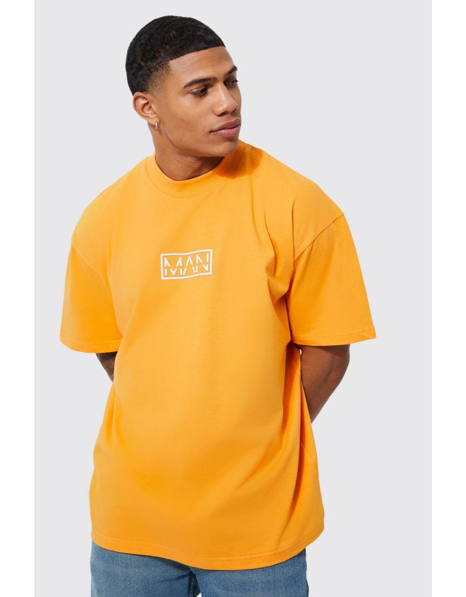 Oversized High Build Man Graphic T-shirt - orange