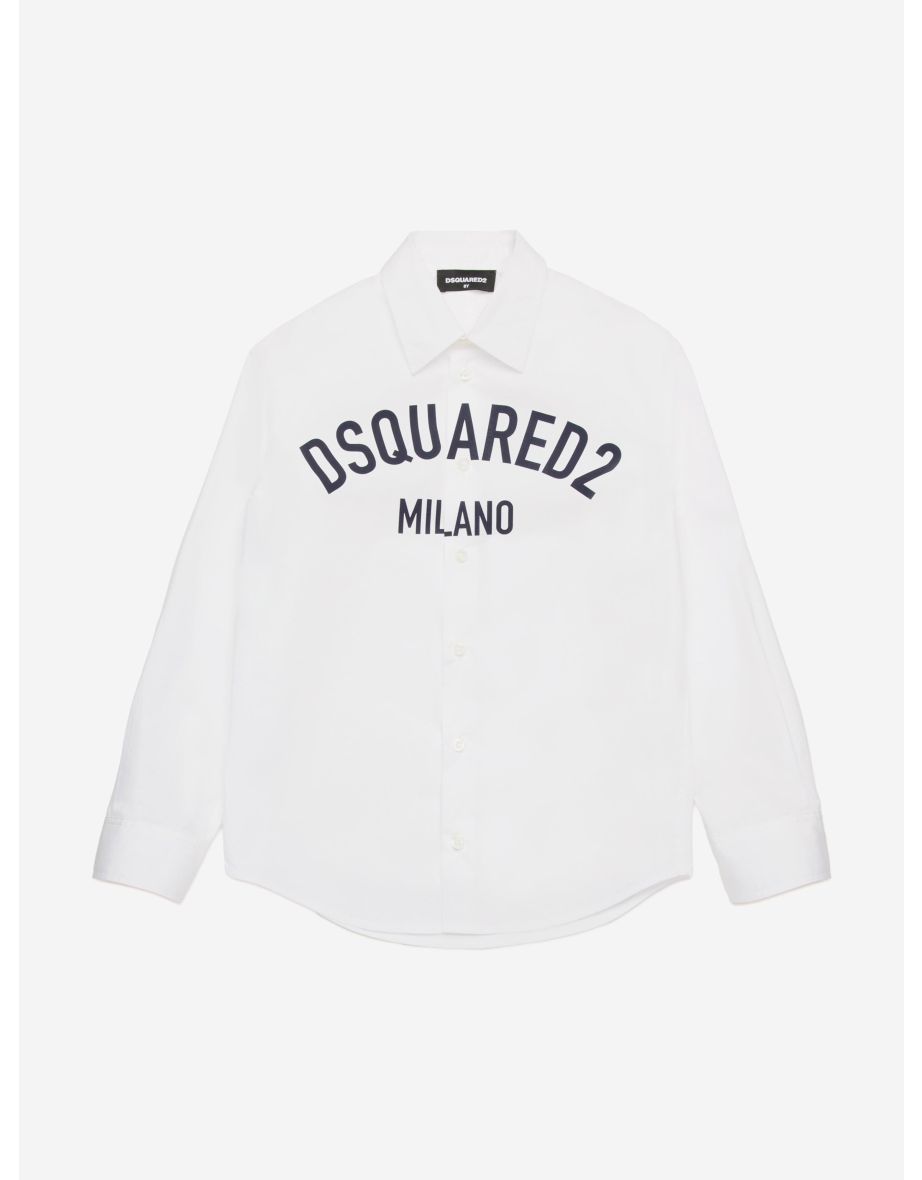 Boys Milano Logo Shirt in White