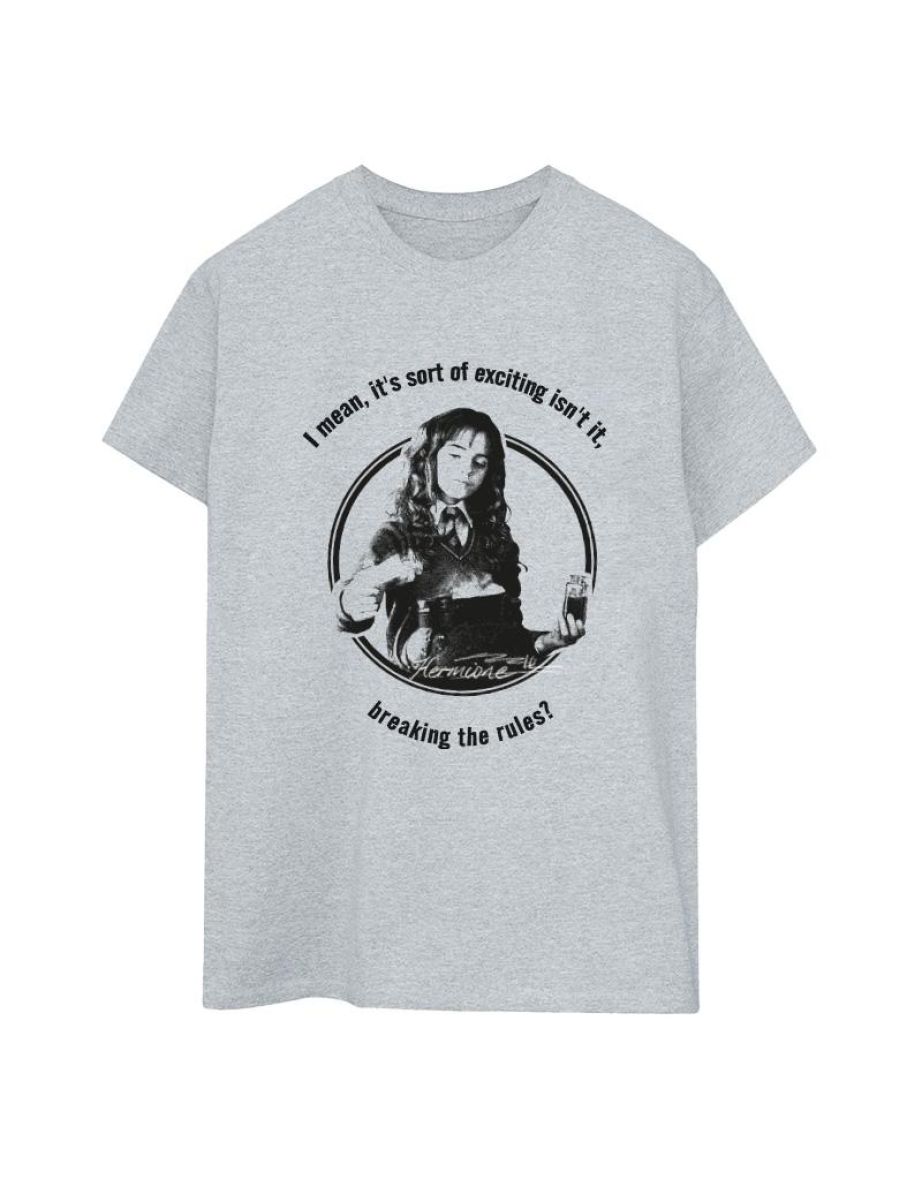 Harry Potter Womens/Ladies Hermione Breaking The Rules Cotton Boyfriend T-Shirt - Sports Grey - 1