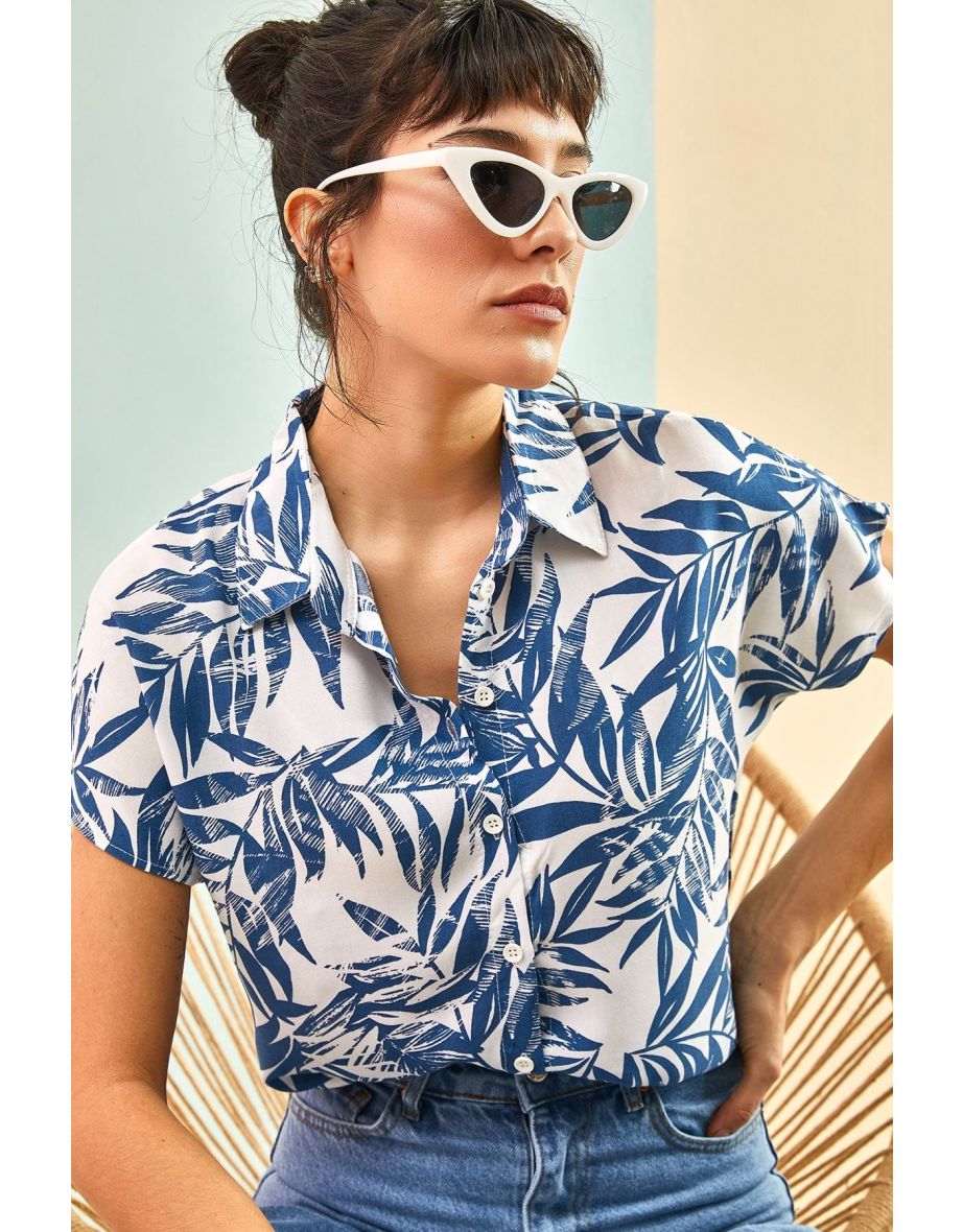 Women's Multi Patterned Bat Sleeve Shirt
