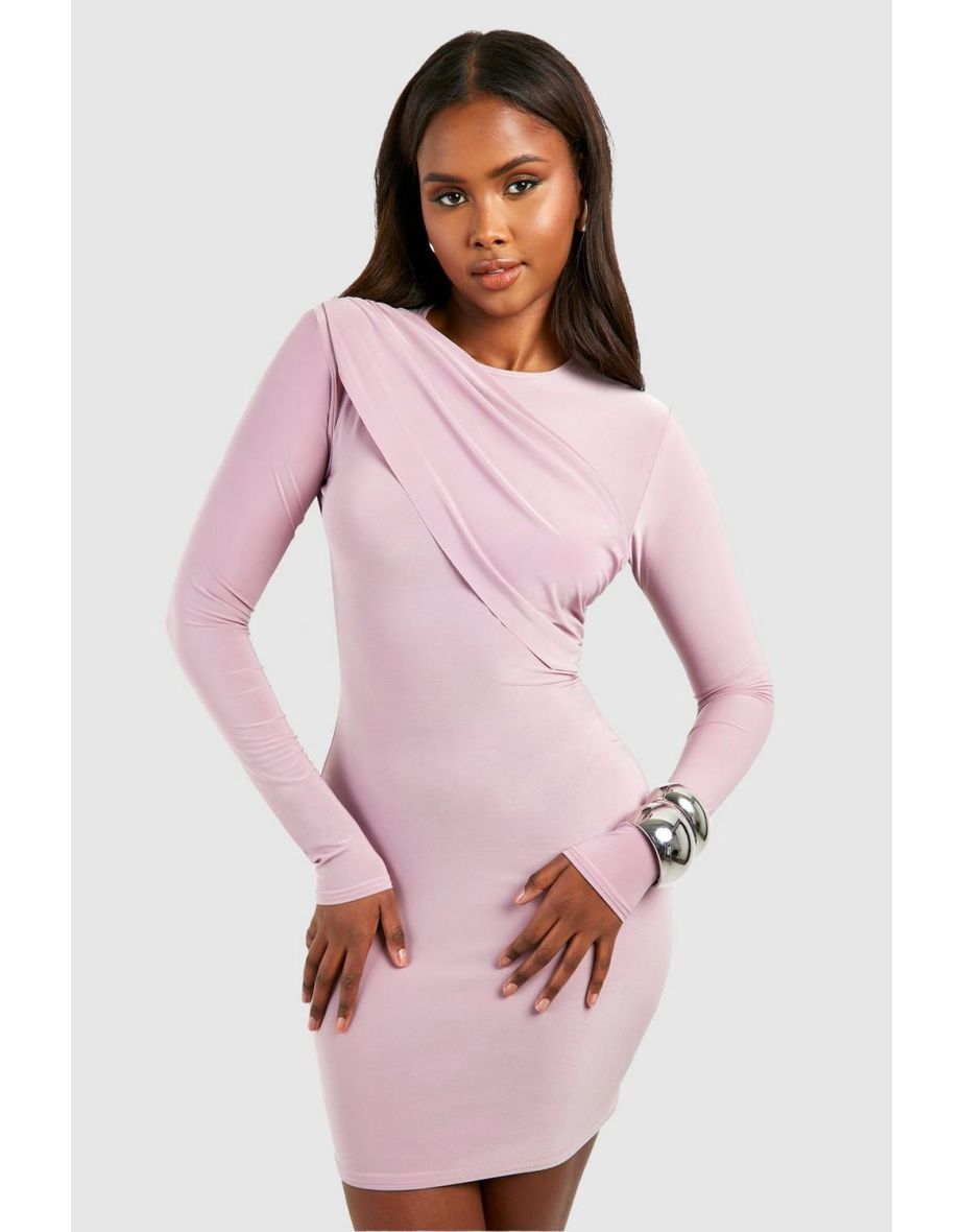 Dusty pink long sleeve dress best sale