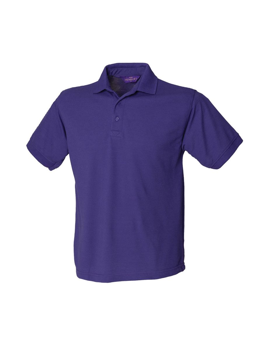 Henbury Mens Polycotton Heavy Polo Shirt - Purple