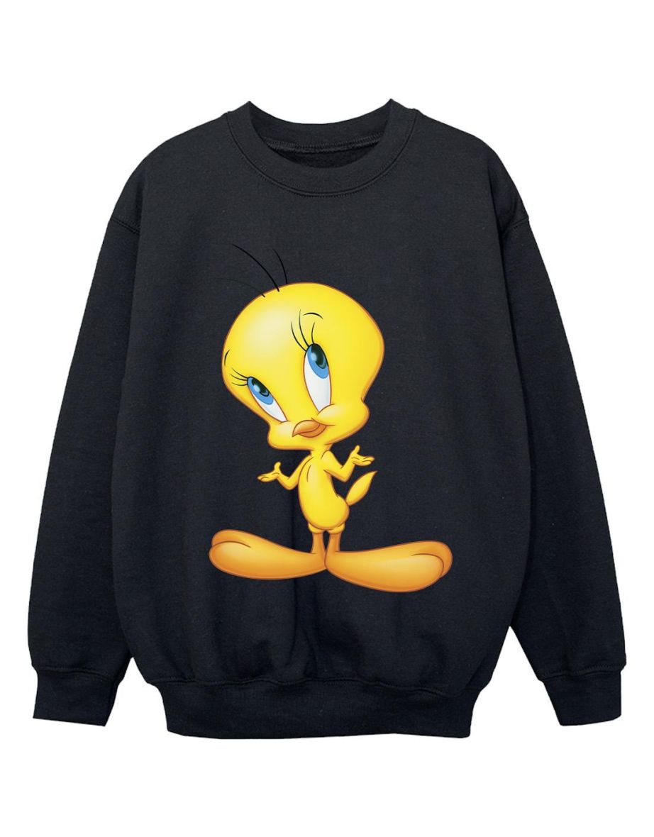 Looney Tunes Girls Tweety Standing Sweatshirt - Black