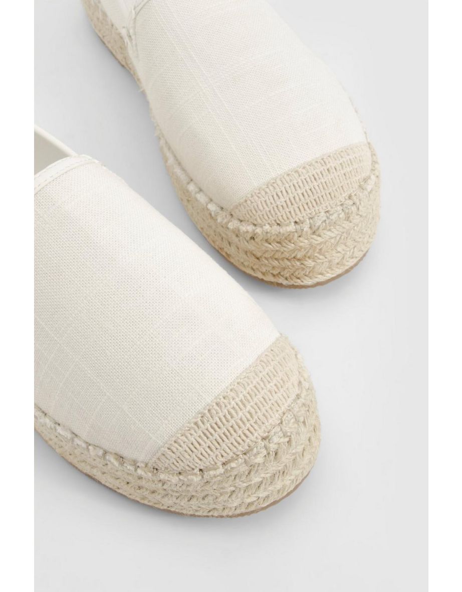 Closed Toe Platform Espadrilles - cream - 3
