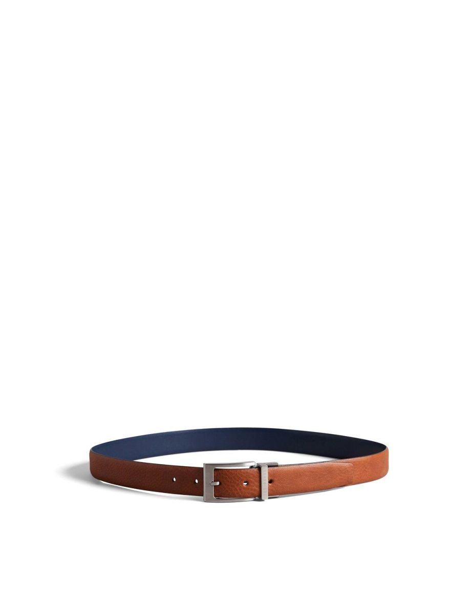 KARMER REVERSIBLE SPLIT BOVINE LEATHER BELT TAN - tan