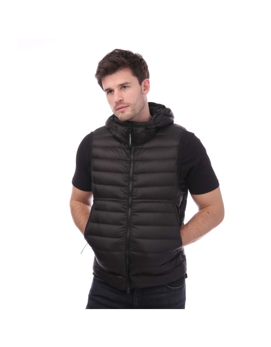Men's C.P. Company D.D. Shell Goggle Down Vest in Black