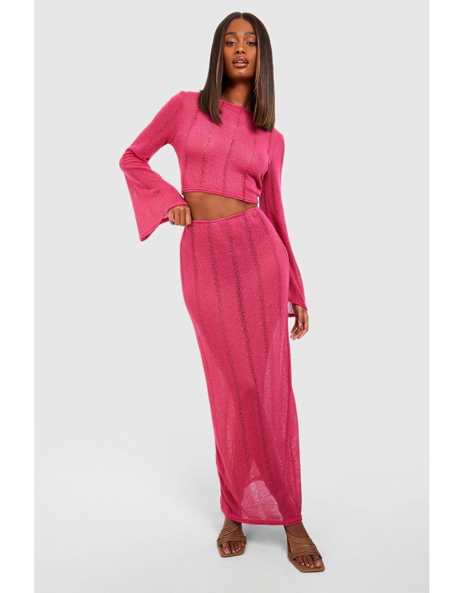 Hot pink maxi skirt best sale