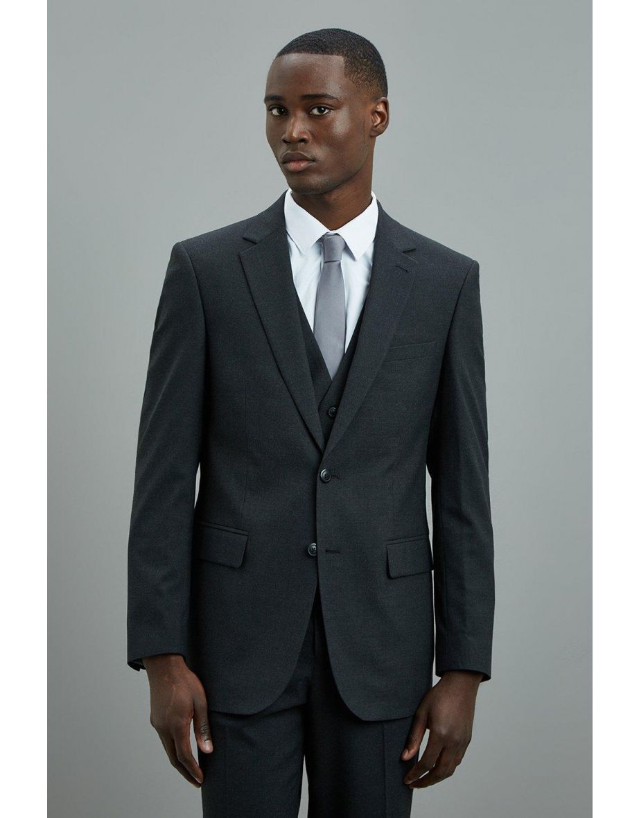 Tailored Fit Charcoal Essential Suit Jacket