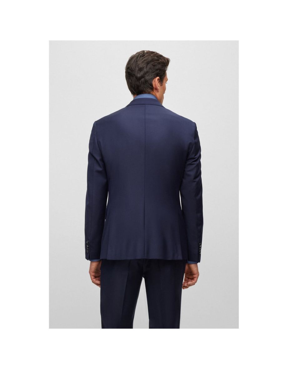 Men's Boss Single-Breasted Blazer Jacket in Blue - 4