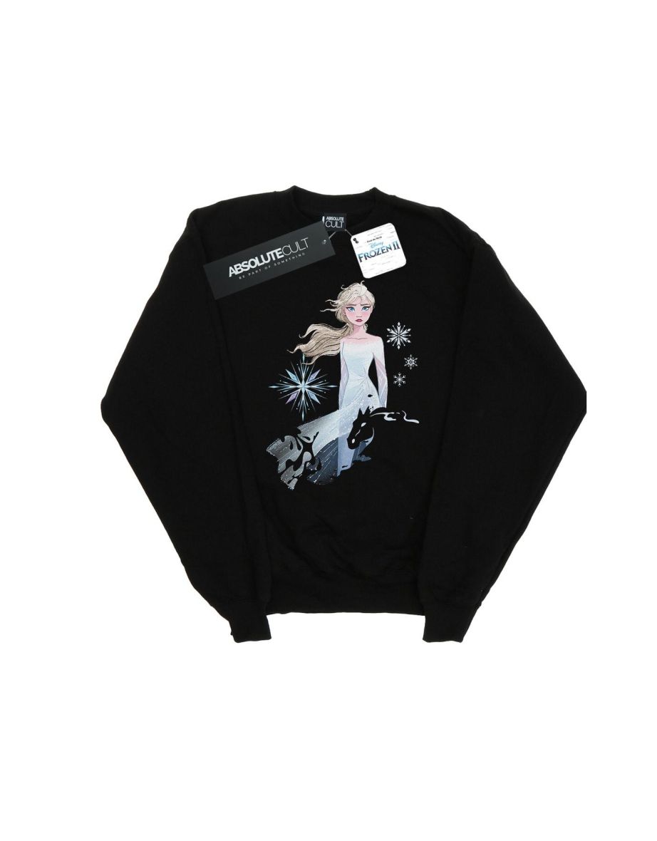 Disney Boys Frozen 2 Elsa Nokk Silhouette Sweatshirt - Black