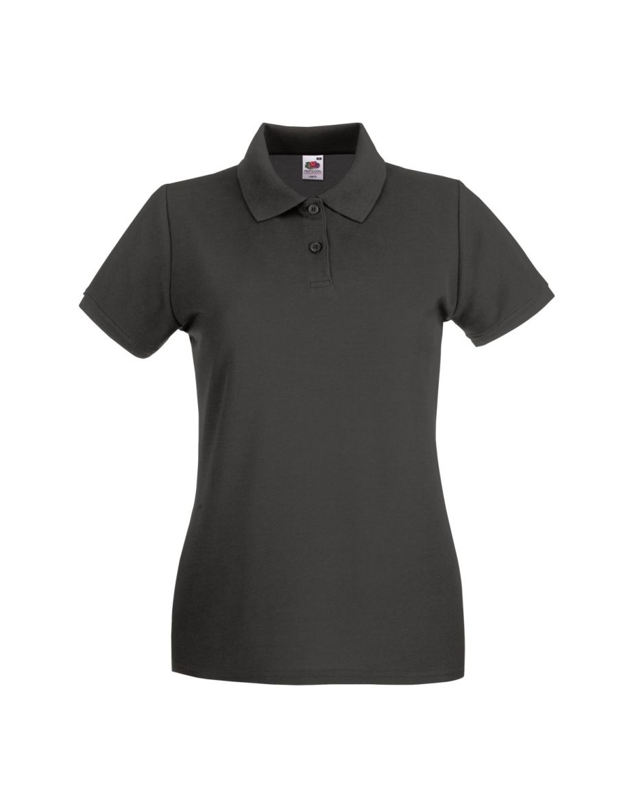 Fruit Of The Loom Ladies Lady-Fit Premium Short Sleeve Polo Shirt - Light Graphite