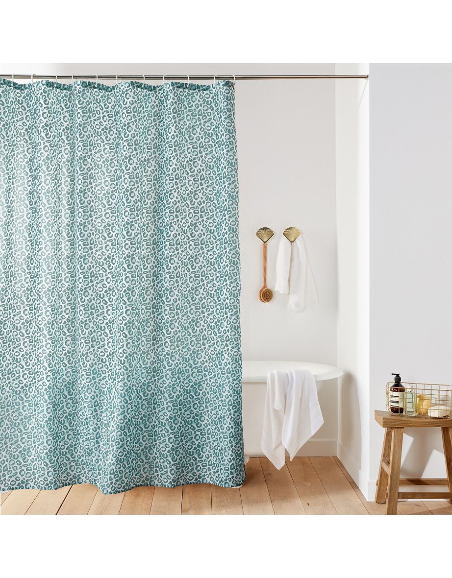 Feline Leopard Print Shower Curtain