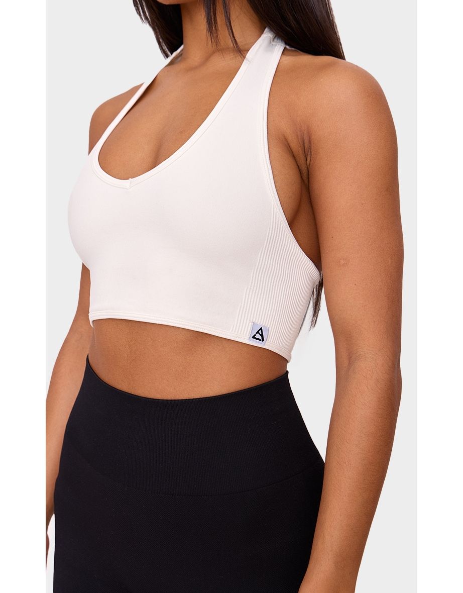 Cream Seamless Halter Top - 3