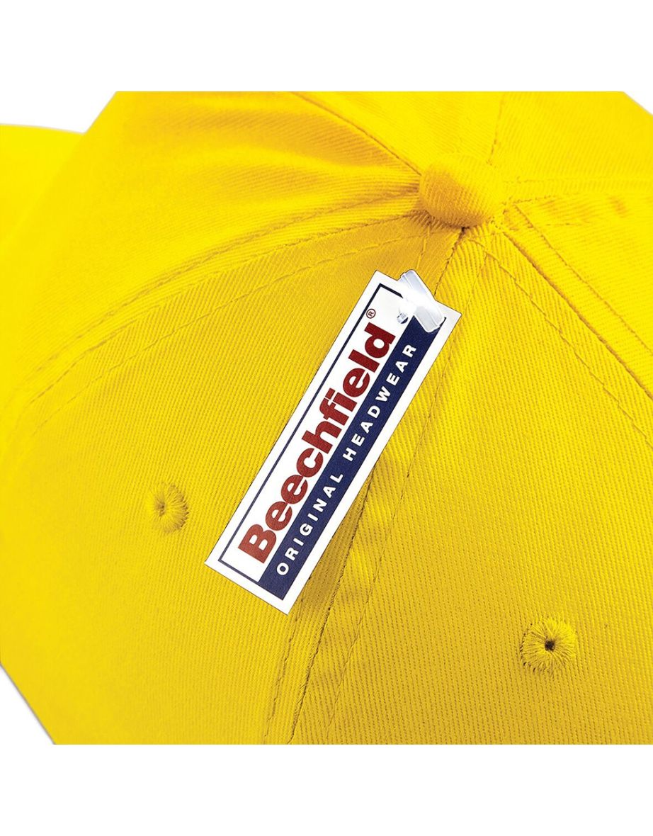 Beechfield Plain Unisex Junior Original 5 Panel Baseball Cap - Yellow - 3