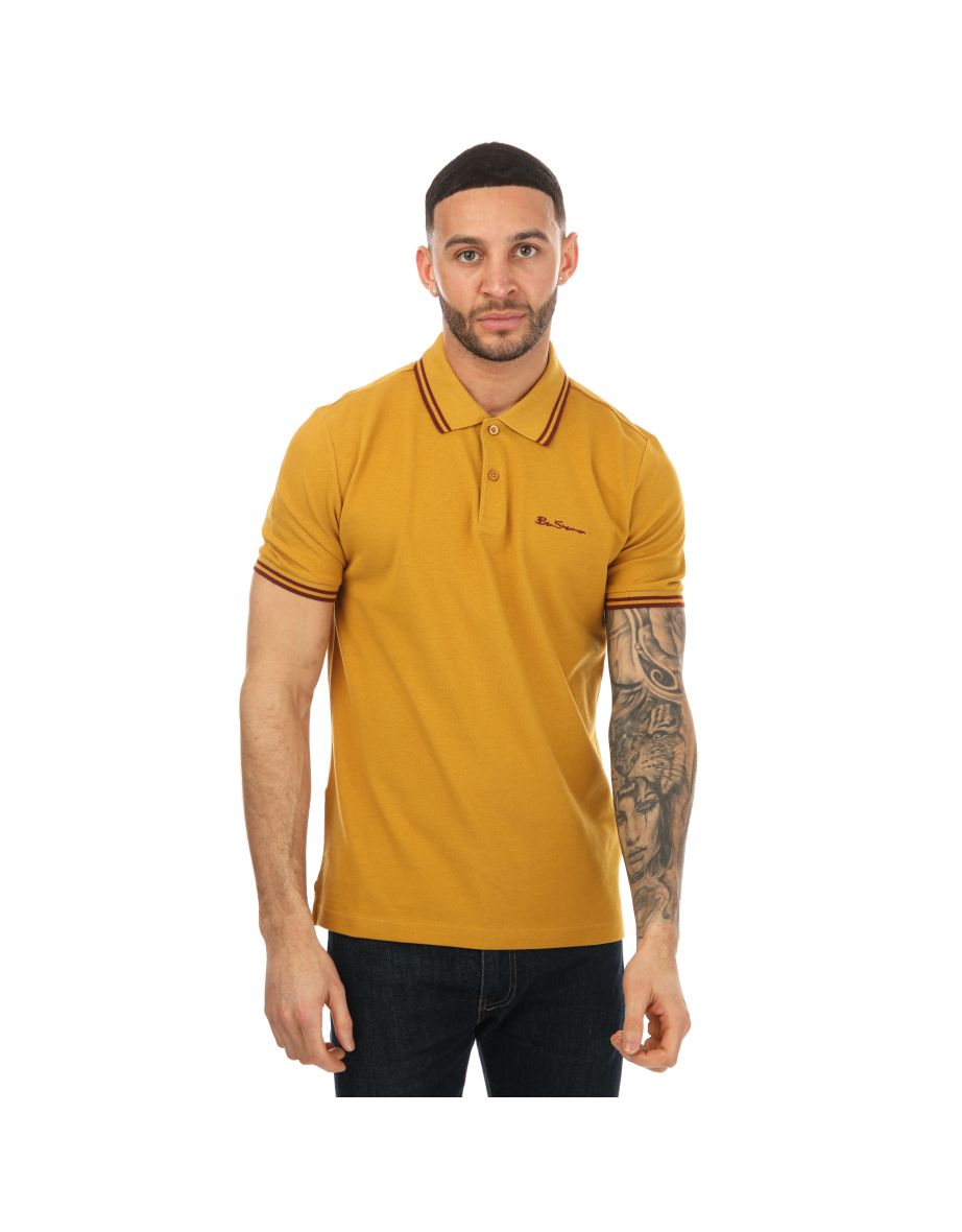 Men's Ben Sherman Twin Tipped Polo Shirt in Yellow