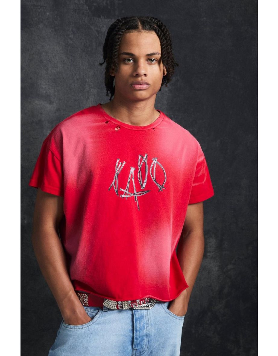 Trippie Redd Baby Fit Heavy Washed 1400 T-shirt - red
