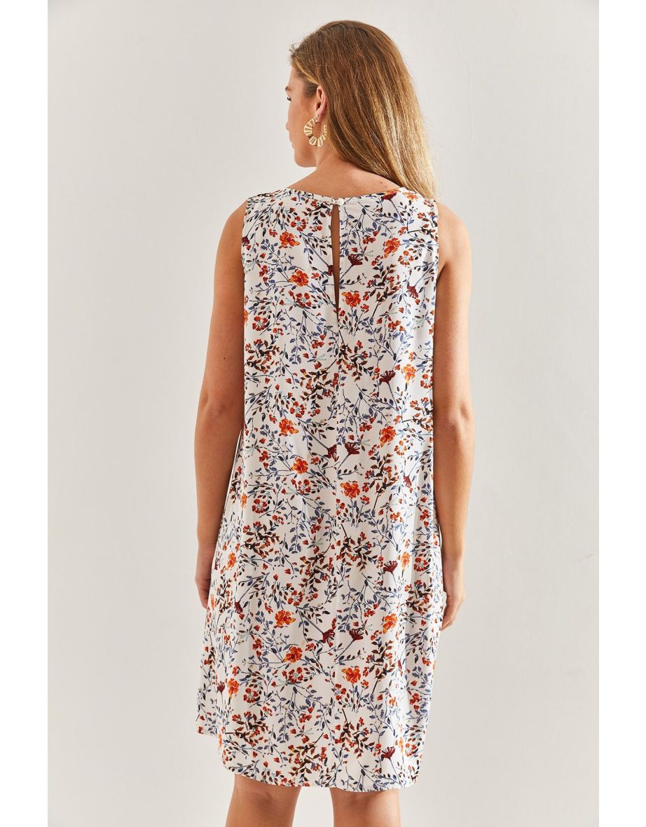 Women's Patterned Viscose Dress - 4
