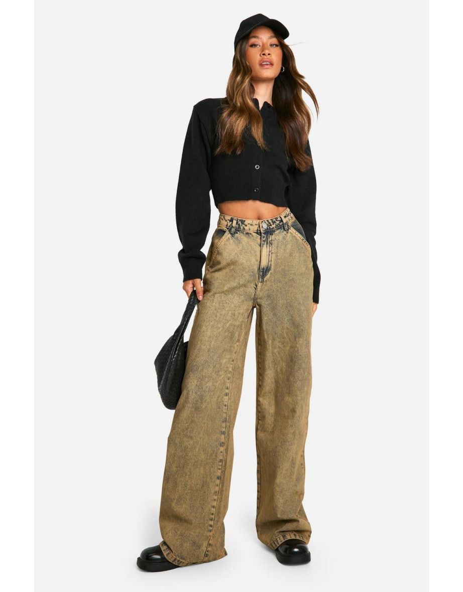 Tall Acid Wash Wide Leg Jean